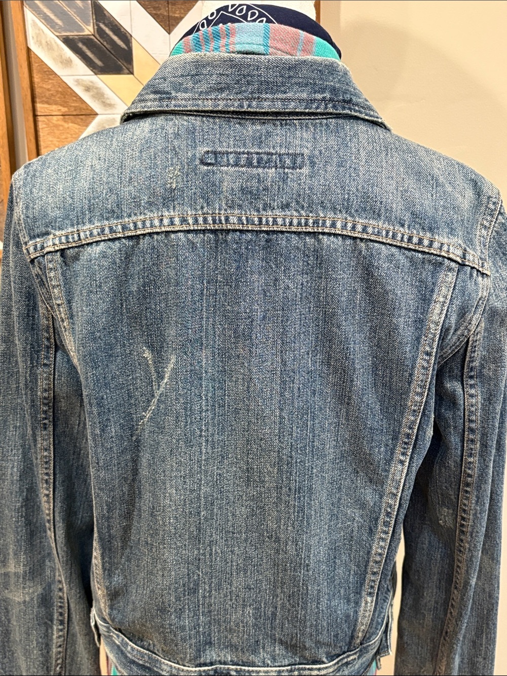 Vintage Ralph Lauren Sport 90s Distressed Denim Jean Jacket size Small - Picture 6 of 11
